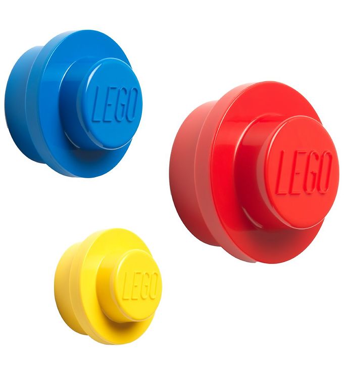 LEGO® Storage Ensemble de Cintres Muraux - 3 pièces - 10/8/5 cm -  Jaune/Bleu/Rouge