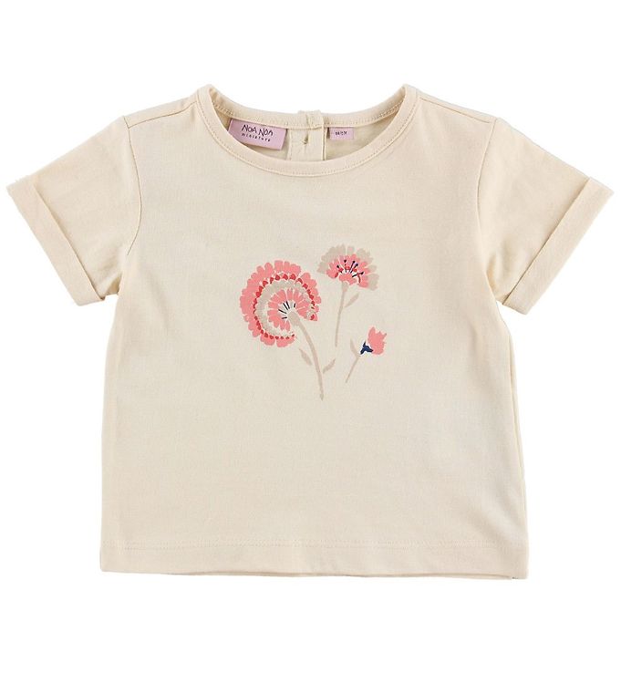 Noa Noa Miniature T Shirt Creme M. Blommor