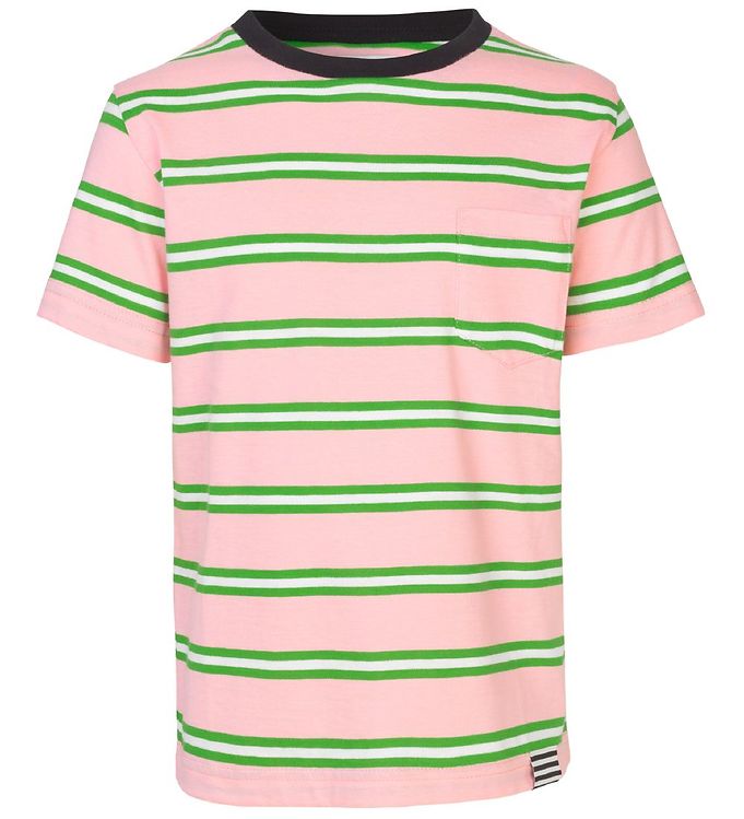 Mads Nørgaard T Shirt Trolino Rosa/grönrandig