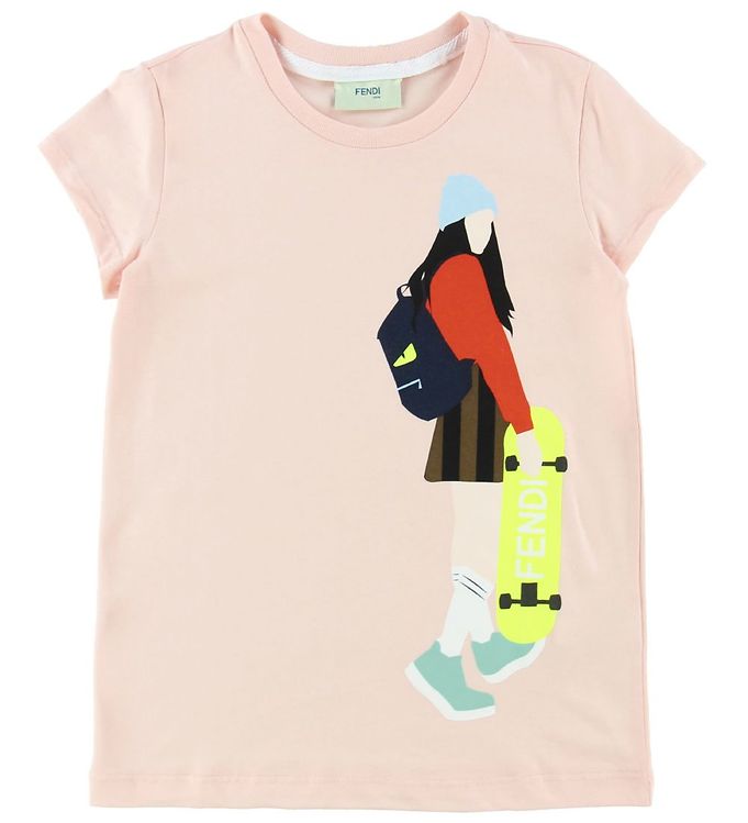 Fendi T-shirt - Rose w. Skater Girl » Always Cheap Shipping | T-Shirts