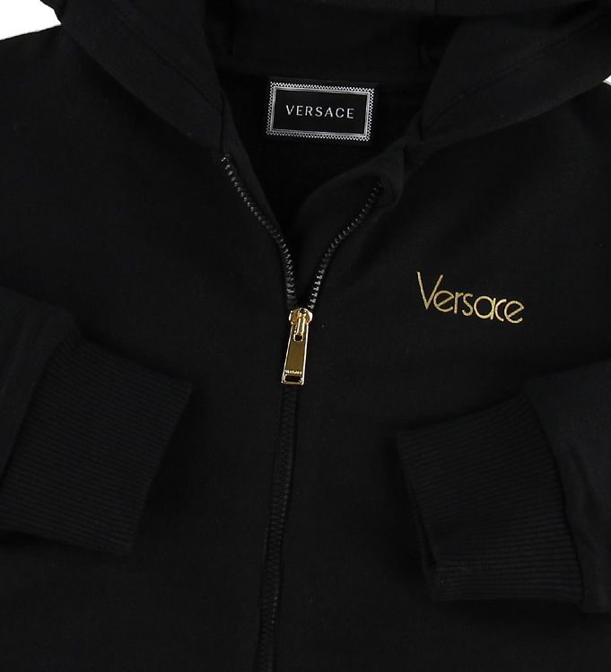 Versace Zip Thru Hoodie - Black w. Gold