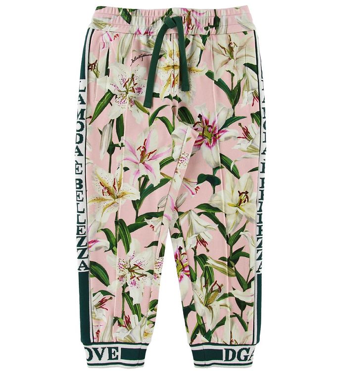 Dolce & Gabbana Byxor Lilium Rosa M. Vita Liljor