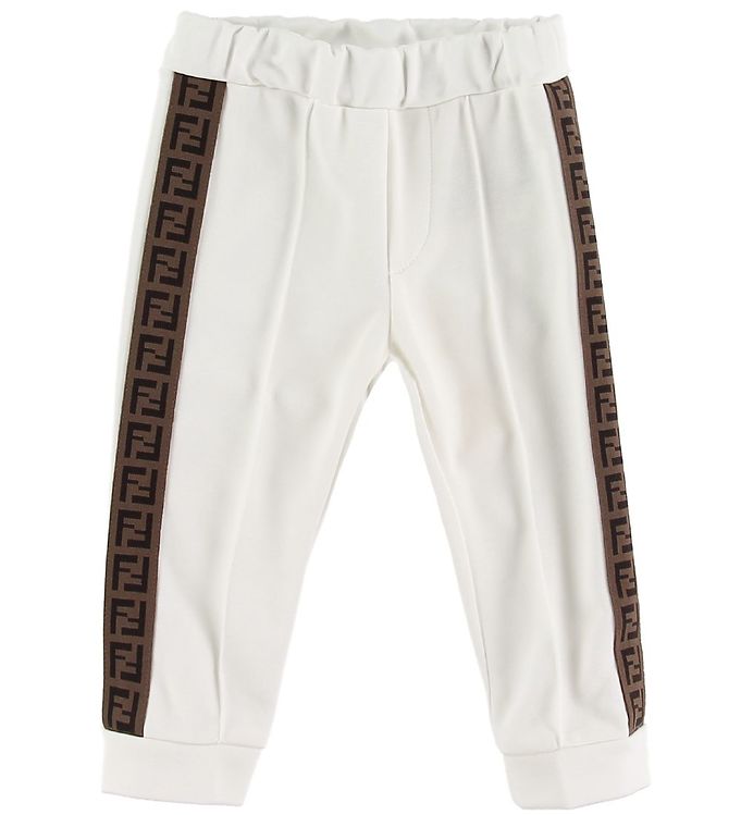 Fendi Trousers - White w. Logo Stripe » Cheap Shipping