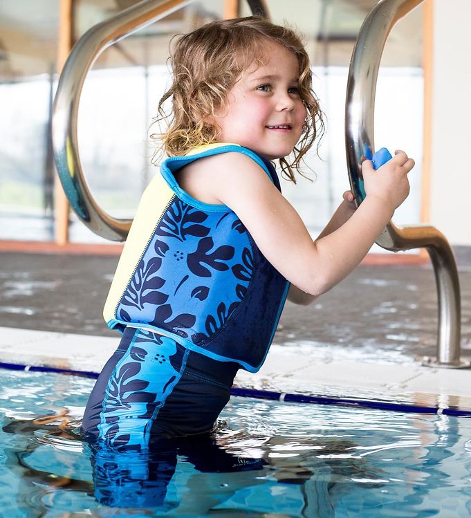 Konfidence Original Kinder Schwimmweste Neopren blue palm 1,5-3 Jahre 