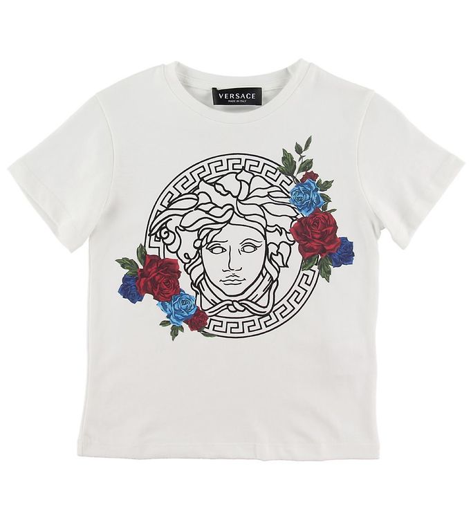 Wedge I første omgang frakke Versace T-shirt - White w. Logo » Fast and Cheap Shipping