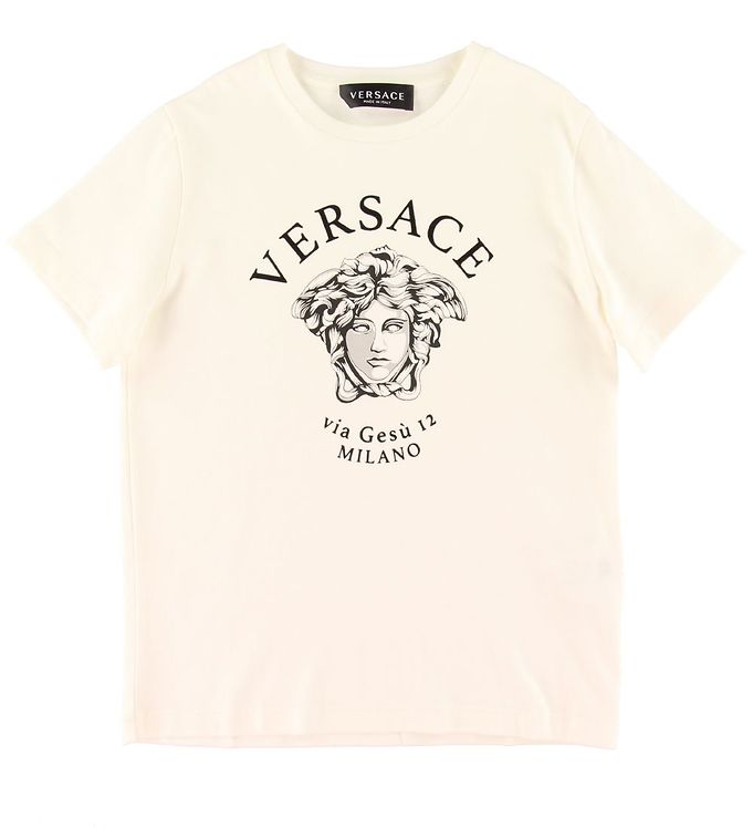 Versace T-shirt - White w. Logo » New Styles Every Day