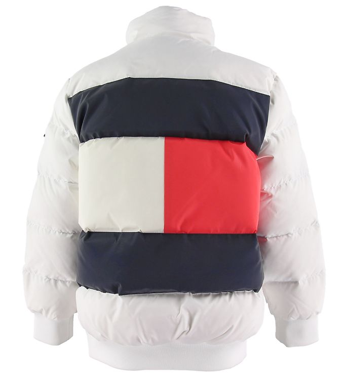 toilet kontrol Forskel Tommy Hilfiger Down Jacket - U Reflective Flag - White