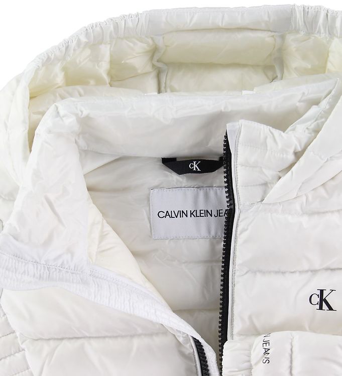 Calvin Klein Fitted Light Down Jacket - White » Cheap Delivery