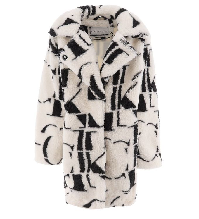 Calvin Klein Jacket - Monogram Aop Fur - Monogram Ivory