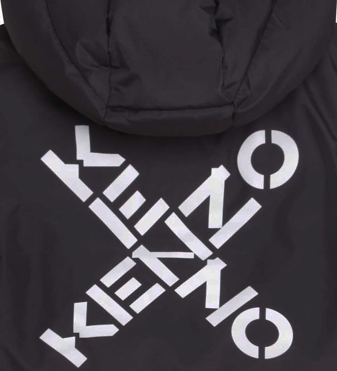 Kenzo Veste Doudoune Sport Gris Charbon av. Blanc