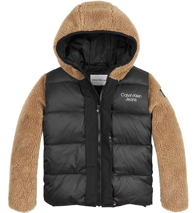 Calvin Klein Winter Coat - 2 In 1 Hybrid Teddy - Timeless Camel