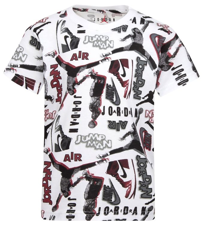 T-Shirt - Throw Back Aop White Black/Red