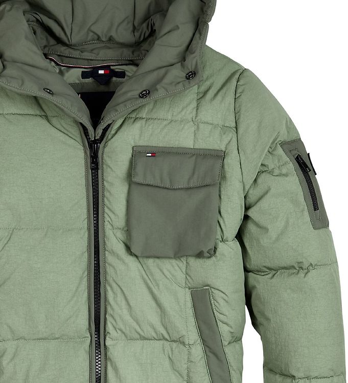 i stedet konkurrenter Bage Tommy Hilfiger Padded Jacket - Detachable Hood - Spring Olive