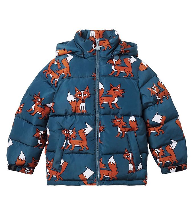 Stella McCartney Kids Padded Jacket Petrol w. Foxes