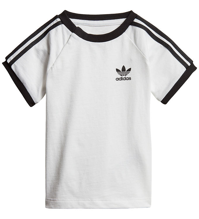 Adidas Originals T Shirt 3 Stripes Vit M. Logo