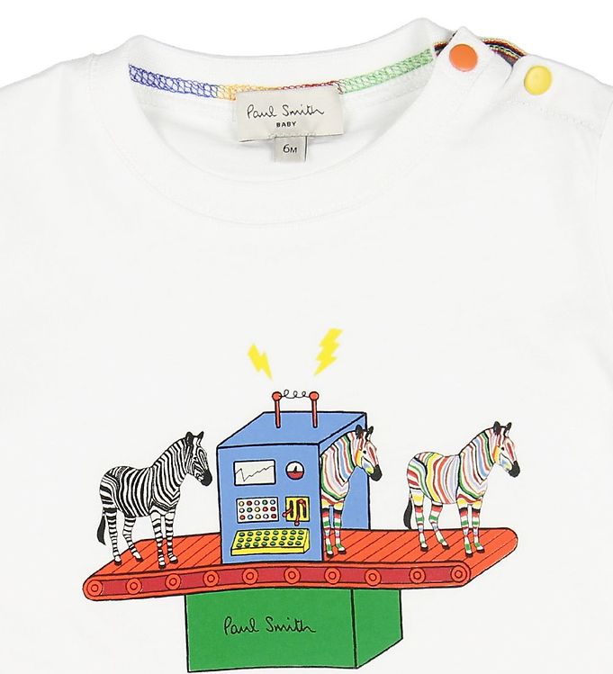 Paul Smith Baby T-shirt - Azou - White w. Zebra » Shipping