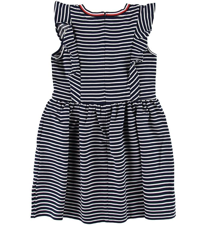 Tommy Hilfiger Dress - Navy/White Striped w. Ruffles