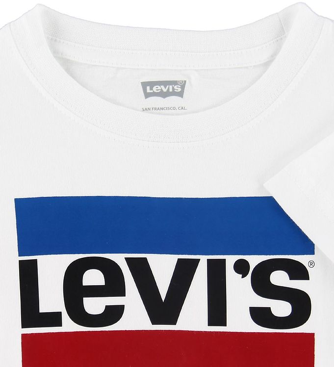 hel cowboy militie Levi's T-Shirt - Wit m. Logo » Altijd Goedkope Levering