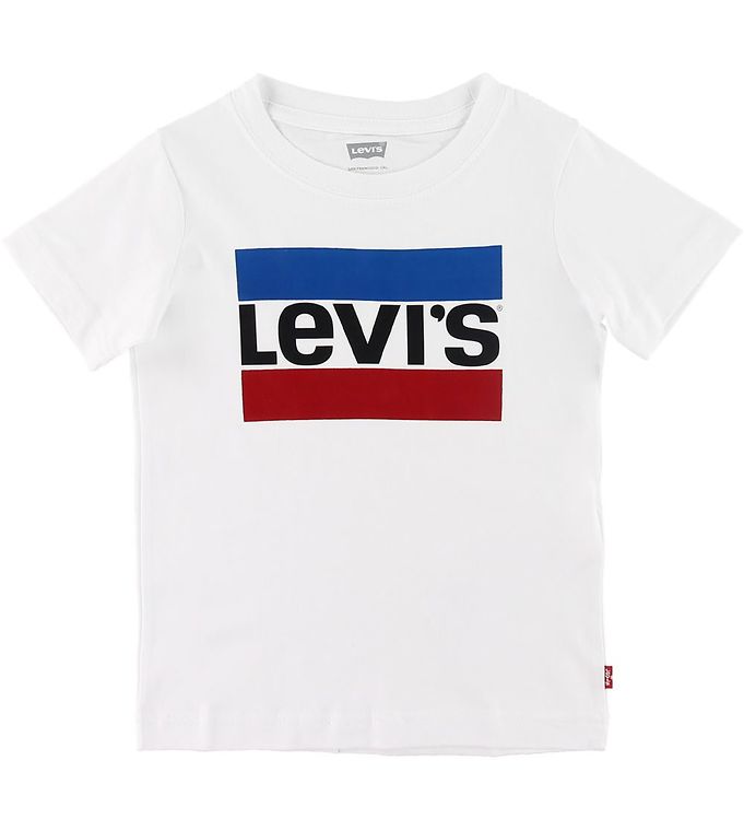 hel cowboy militie Levi's T-Shirt - Wit m. Logo » Altijd Goedkope Levering