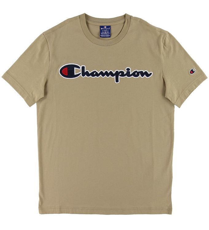 Champion Fashion T-Shirt - Khaki w. Logo » Always Cheap Shipping