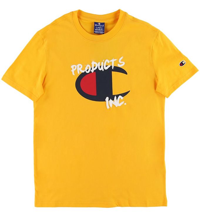 Champion Fashion T-shirt - Yellow w. Logo » Cheap Shipping