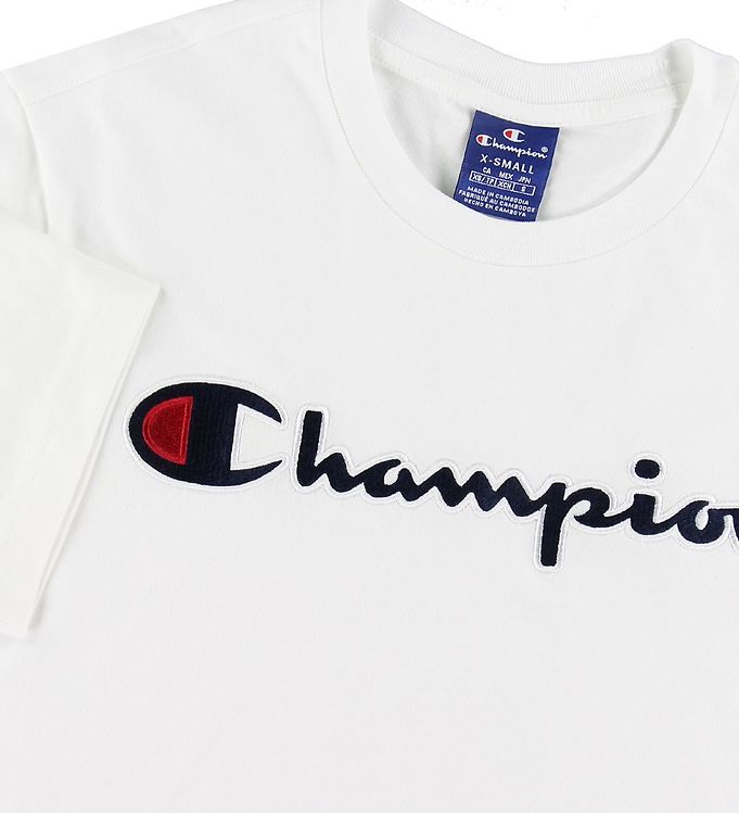 Champion Fashion T-Shirt - Weiß m. Logo 
