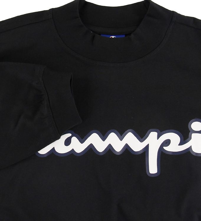 Champion Fashion Long Sleeve Top - Black w. Logo » Fast Shipping