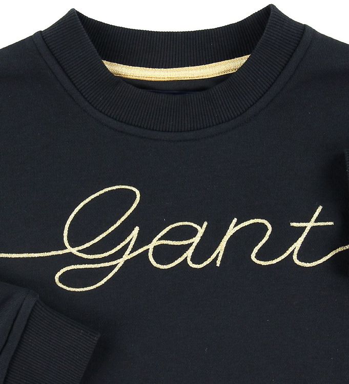 Gant gold logo sweatshirt shop