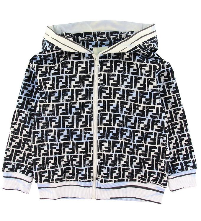 Fendi Zip Hoodie - Light Blue w. Logo » New Products Every Day