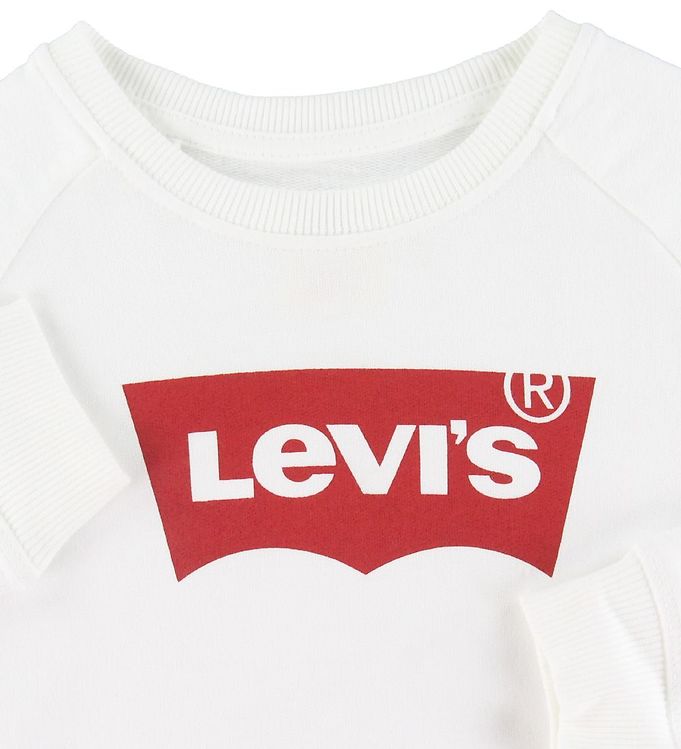 Levis Sweatshirt - Batwing - White w. Logo » Quick Shipping