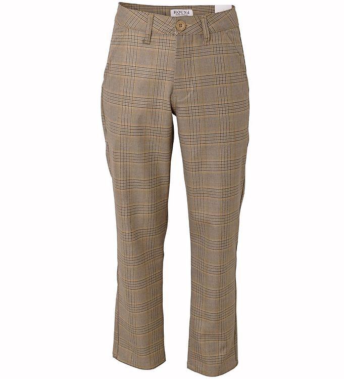 Hound Trousers Wide - Brown w. Checks » Shipping