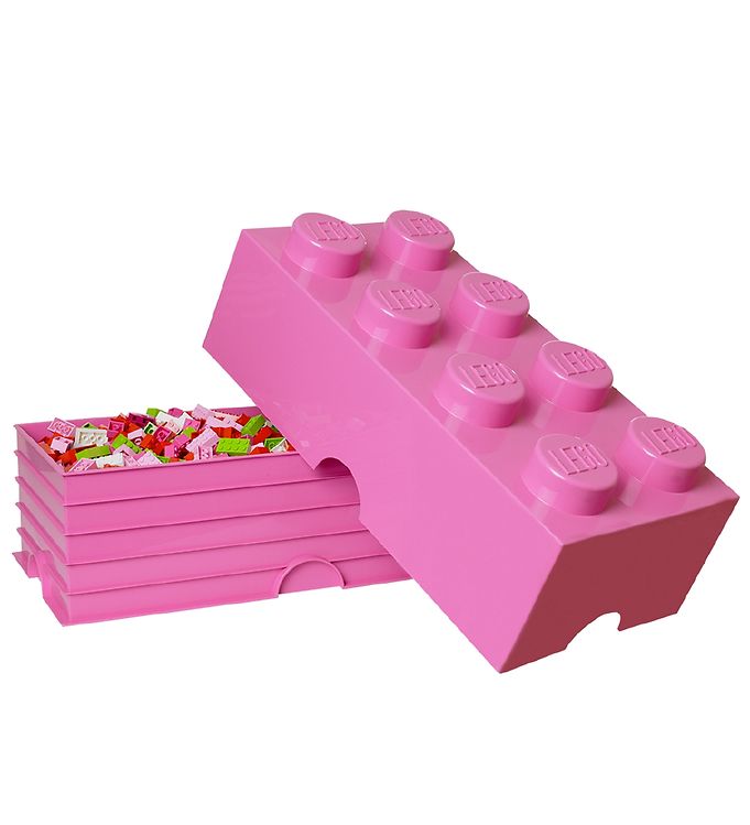 Gespierd vervaldatum rekken Lego Storage Opbergbox - 8 Knoppen - 50x25x18 - Roze