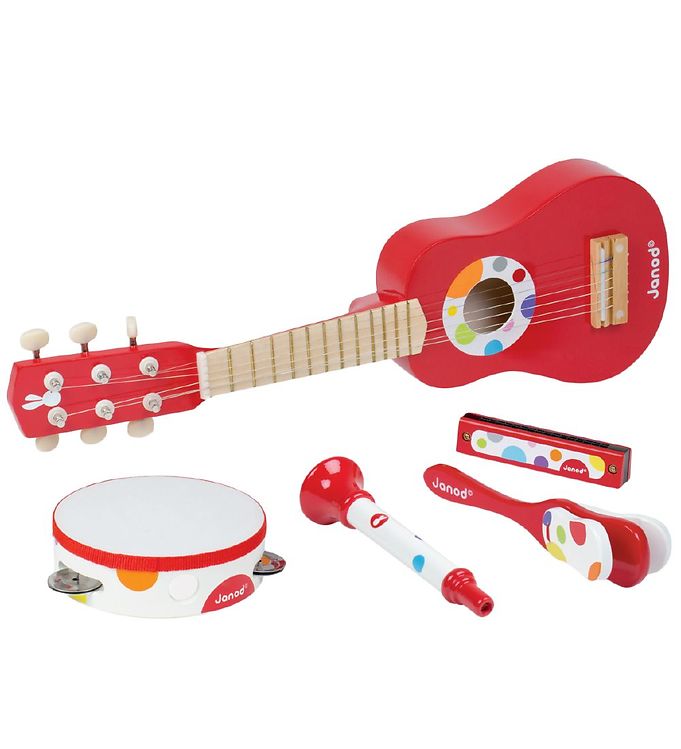 Janod Music Instrument Set - Red/Dots » Always Cheap Delivery