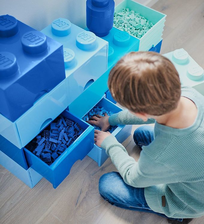 LEGO® Storage Tiroir de stockage - 4 Boutons - 25x25x18 - Bleu