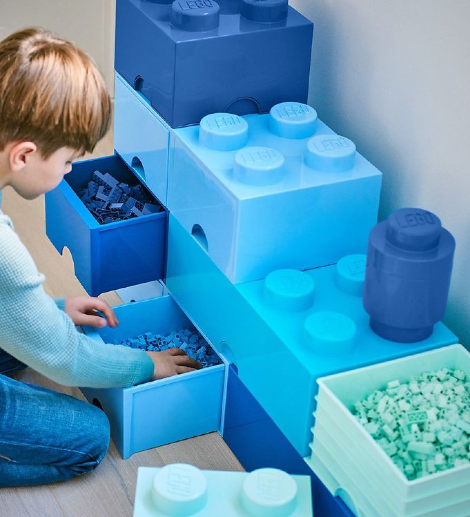 LEGO® Storage Tiroir de stockage - 4 Boutons - 25x25x18 - Bleu Clair
