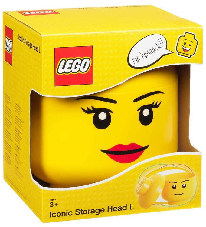 Ellende bloeden optocht Lego Storage Opbergbox - Groot - Hoofd - 27 cm - Meisje