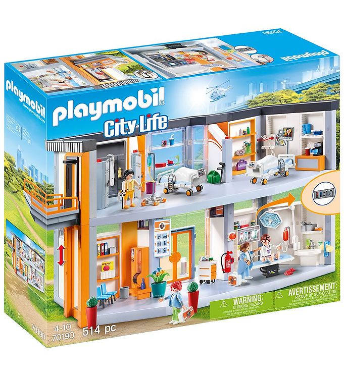 Disciplin Kammer hældning Playmobil City Life - Stort Hospital - 70190 - 514 Parts