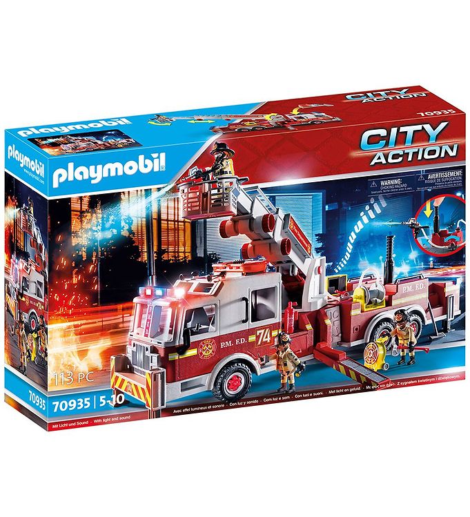 Biskop Wrap umoral Playmobil City Action - Fire Truck: US Tower Ladder - 70935 - 11
