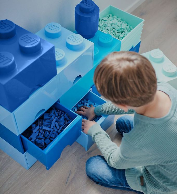 LEGO® Storage Boîte de rangement - 4 Boutons - 25x25x18 - Aqua Éq.