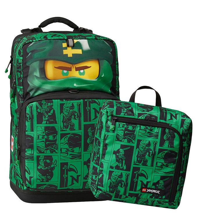rent faktisk Tårer Hej Lego Ninjago School Backpack w. Gymsack - Green/black