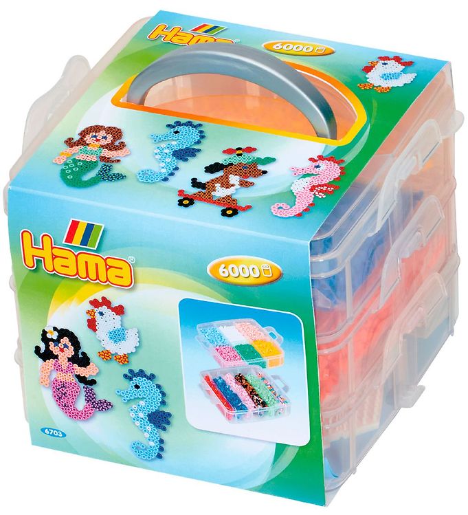 Hama Boîte de rangement - 6000 pces + 3 Plaques pour perles