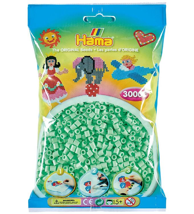 Hama Beutel mit 3000 Bügelperlen pastell-grün 