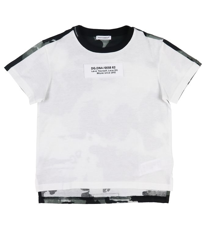 Dolce & Gabbana T-shirt - White/Grey Camouflage » Fast Shipping