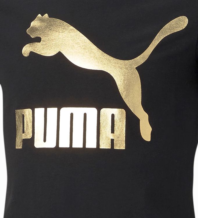 Gold T-shirt Cheap Puma Delivery » - w. Classics Black - Print
