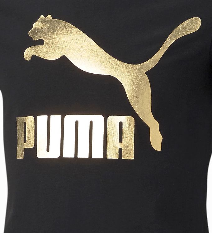 Puma T-shirt - Classics - Black w. Gold Print » Cheap Delivery