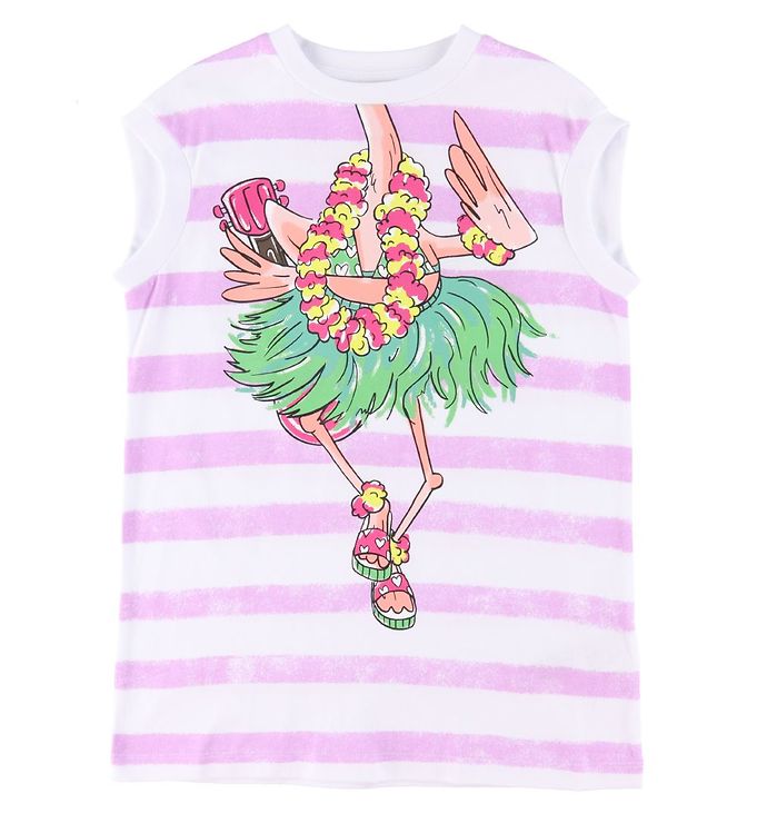 Stella McCartney Kids Klänning - Flamingo - Lila/Vitrandig M. Tr