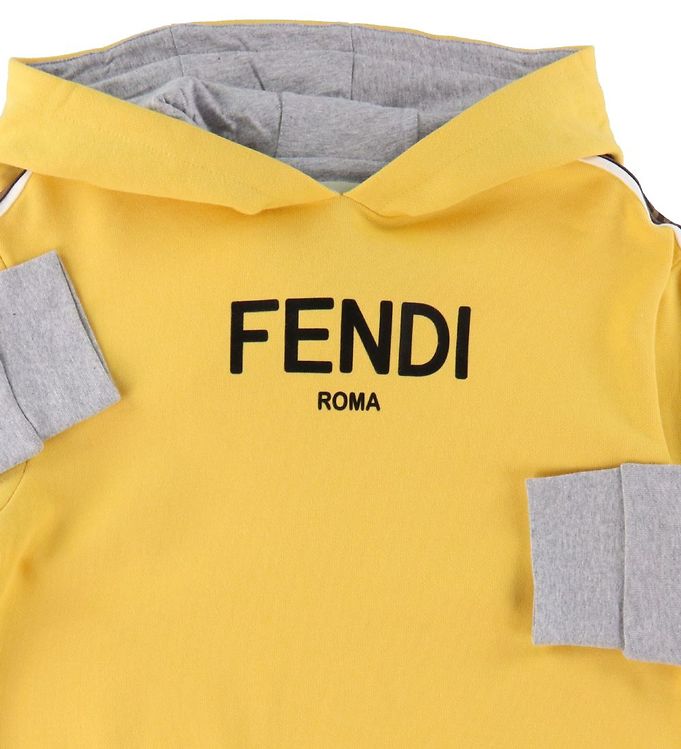 Fendi Hoodie - Yellow w. Logo » Fast Shipping » Kids Fashion