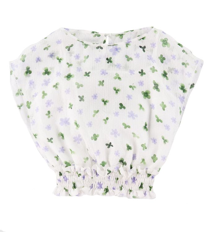 Emporio Armani Topp Silke Vit M. Blommor