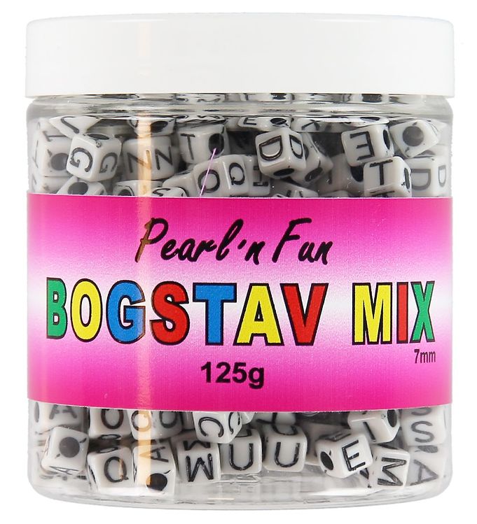 Pearl N Fun Beads - Letters - 125 gram - Black/White