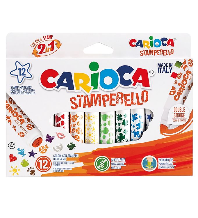 Carioca Stamp Markers - 12 pcs - Multicoloured » Quick Shipping